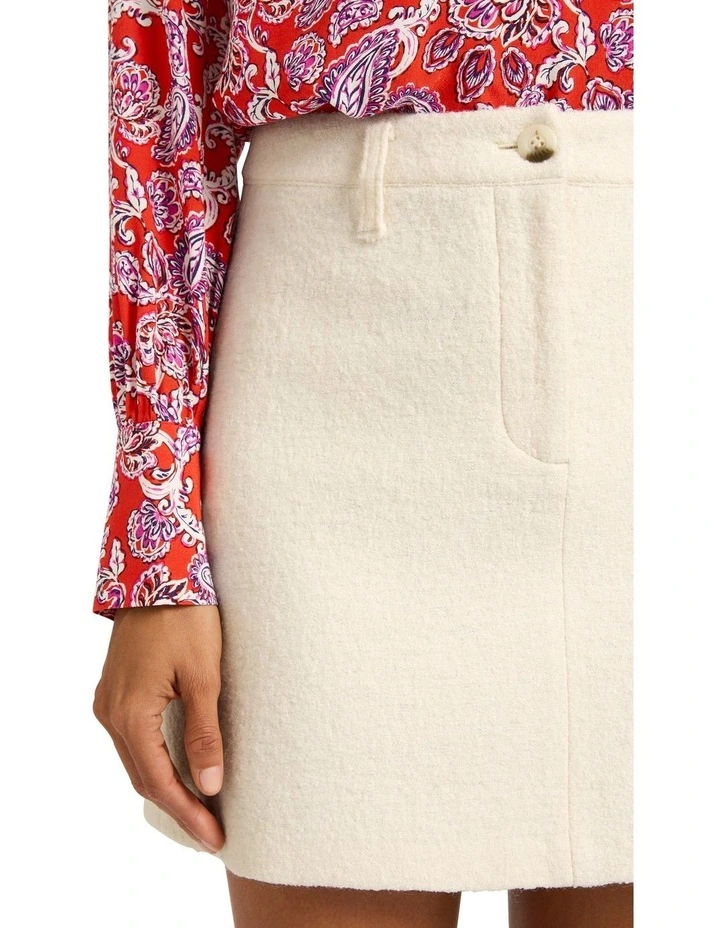 Blank Space Boucle Mini Skirt in Ecru image 2