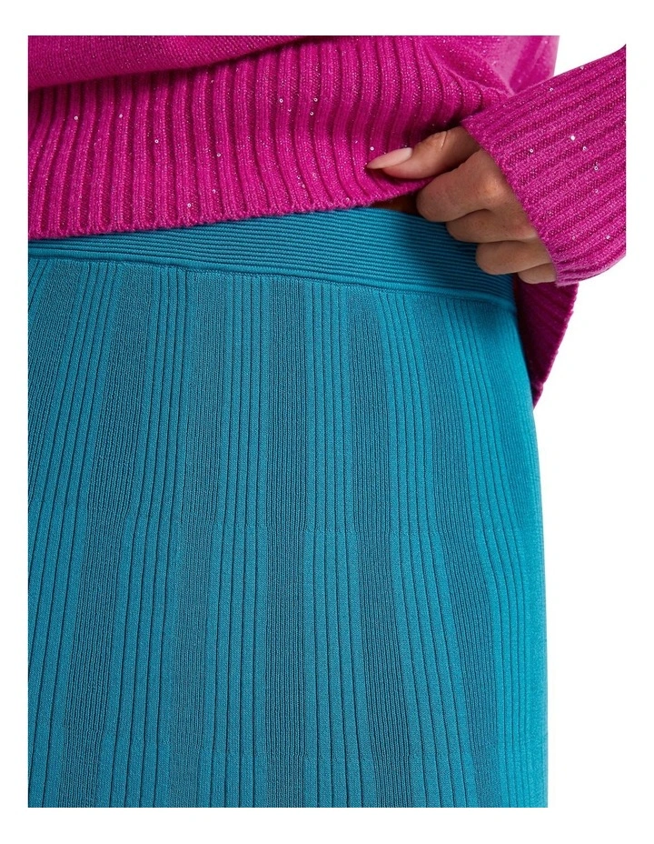 Lean On Me Knit Midi Skirt in Caspian image 3