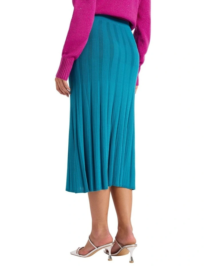 Lean On Me Knit Midi Skirt in Caspian image 4