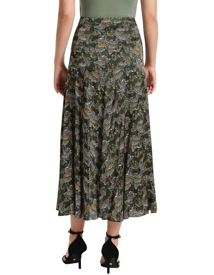 Under The Stripes Skirt in Black Multi image 2