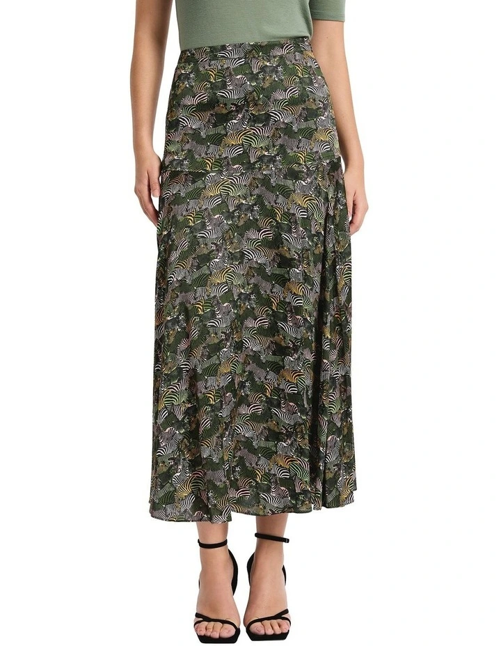 Under The Stripes Skirt in Black Multi image 3