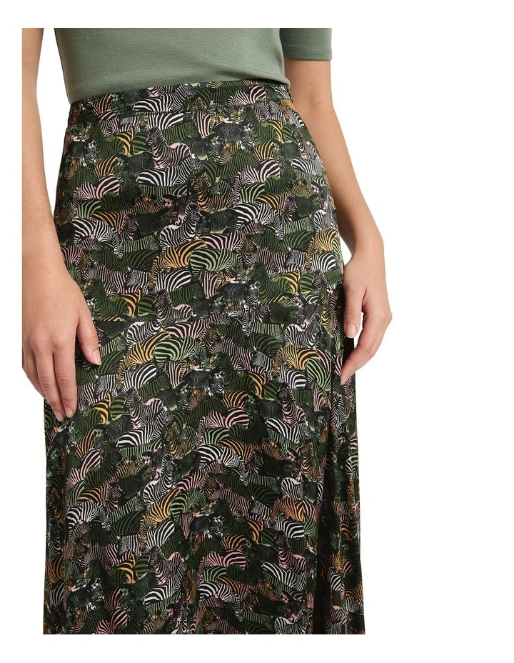 Under The Stripes Skirt in Black Multi image 4