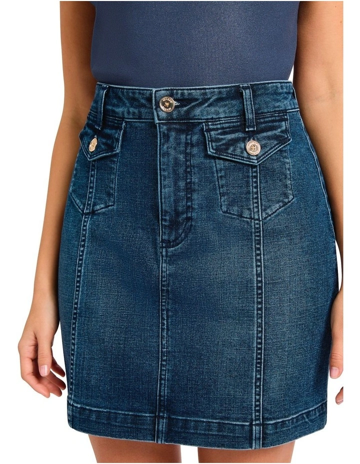 Marianne Denim Mini Skirt in Siena Blue image 4