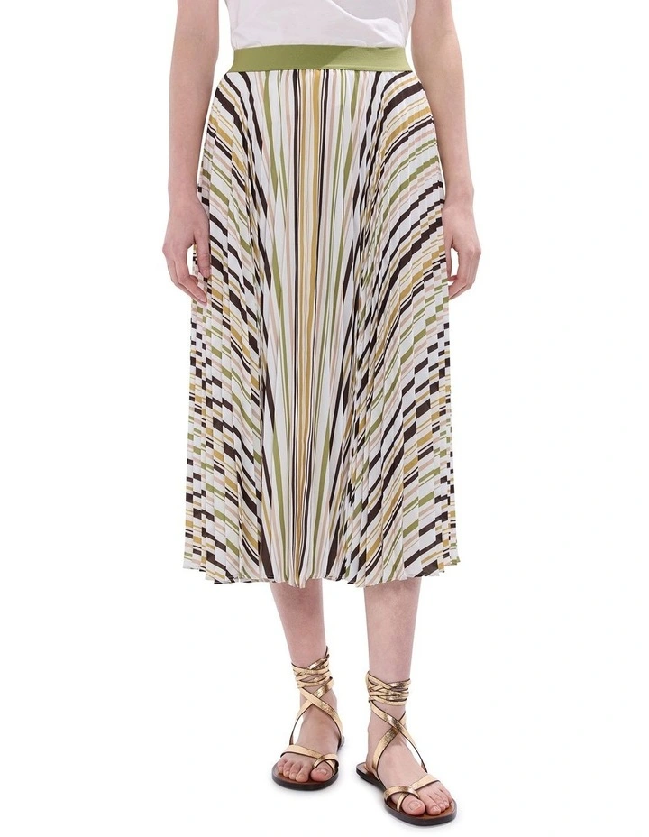 In The Spot-Stripe! Skirt in Green Stripe image 2