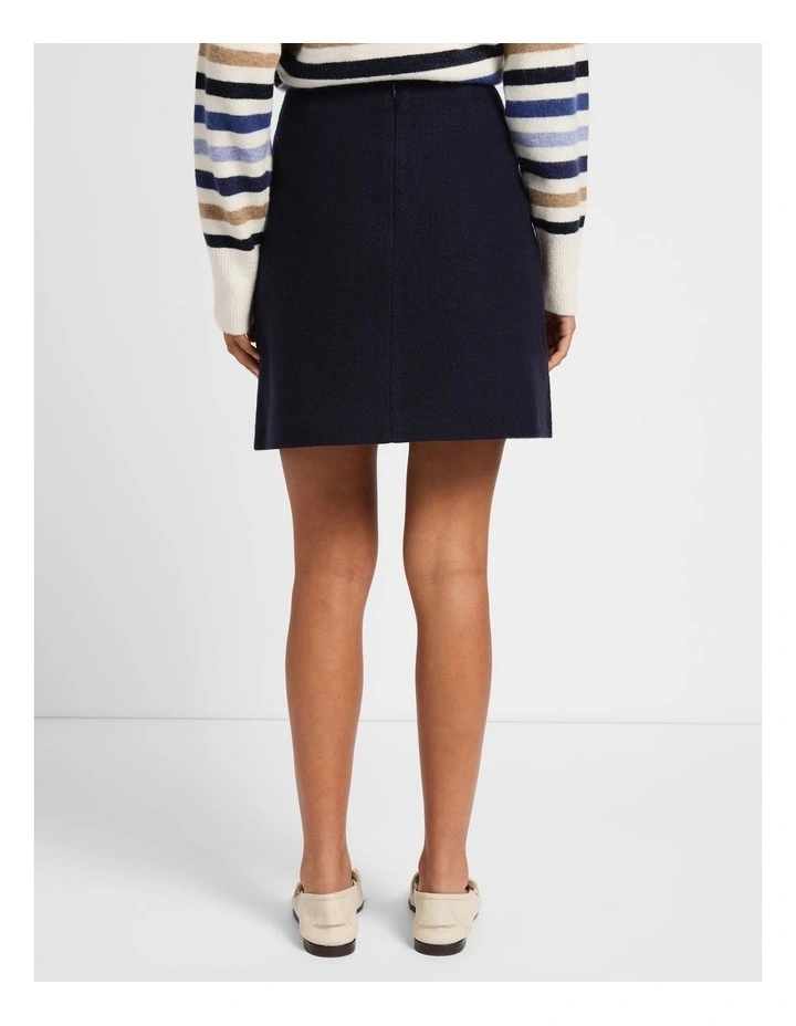 Allie Felted Wool Mini Skirt in Navy image 3