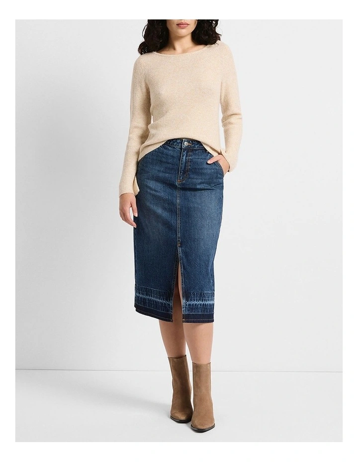 Nancy Denim Midi Skirt in Galaxy Blue image 2