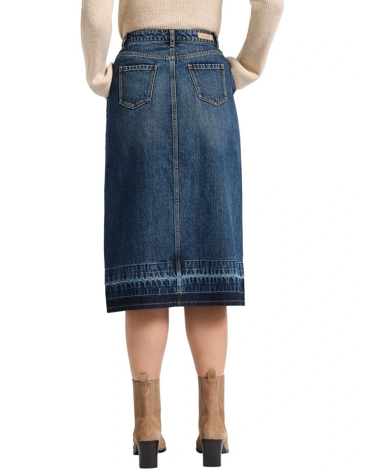Nancy Denim Midi Skirt in Galaxy Blue image 2
