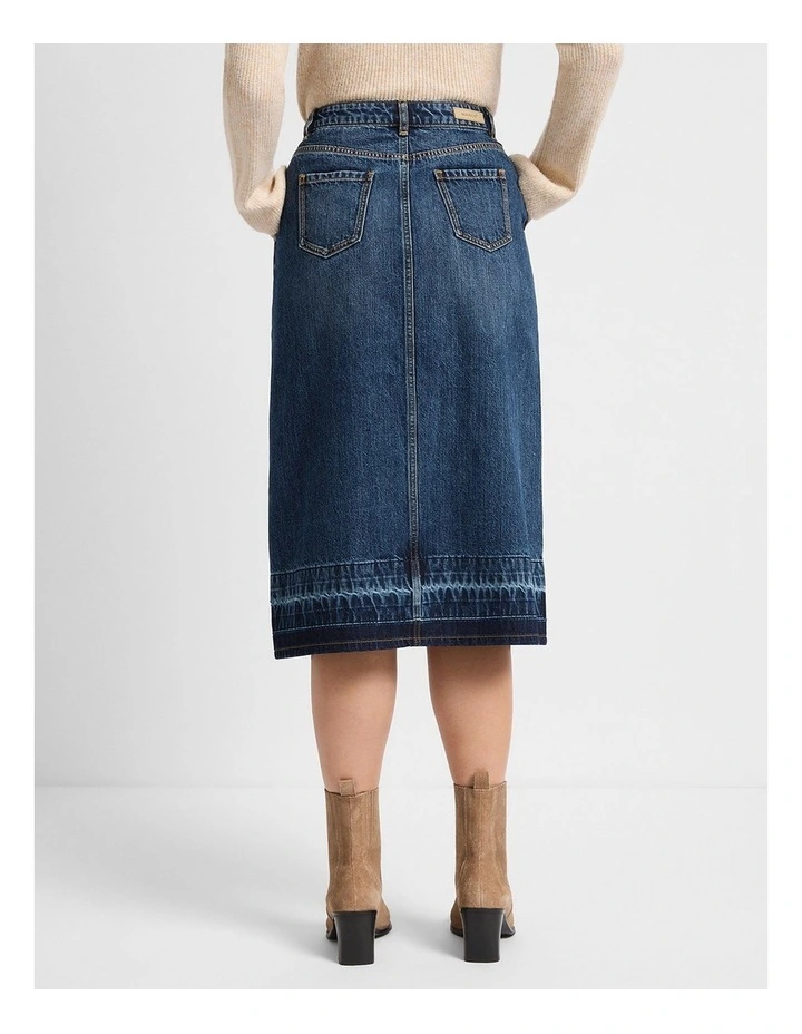 Nancy Denim Midi Skirt in Galaxy Blue image 3