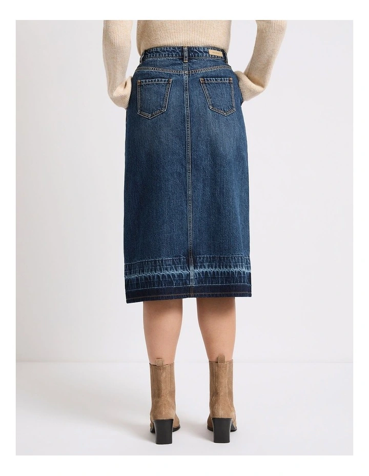 Nancy Denim Midi Skirt in Galaxy Blue image 4