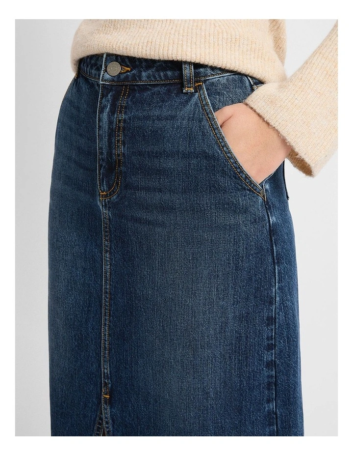 Nancy Denim Midi Skirt in Galaxy Blue image 4