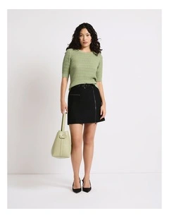 Kali Felted Wool Mini Skirt in Black