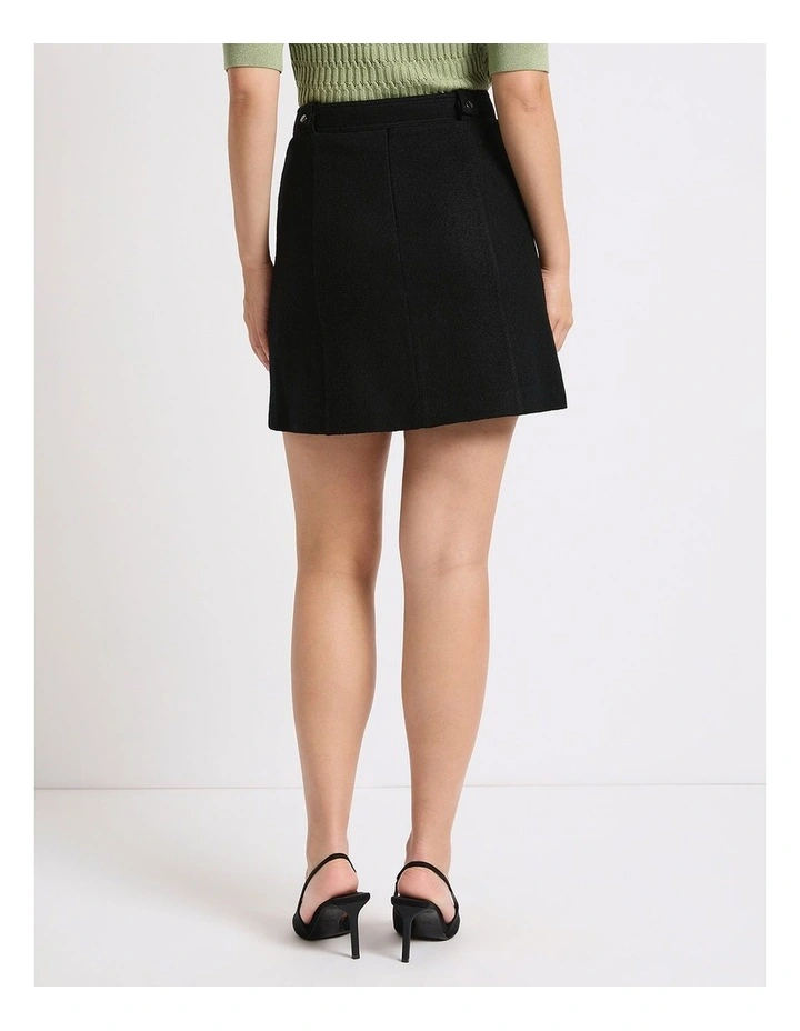Kali Felted Wool Mini Skirt in Black image 3