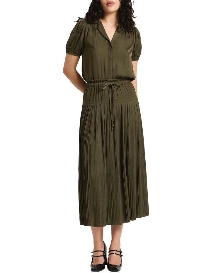 Karu Pleated Midi Skirt in Borneo Green image 1