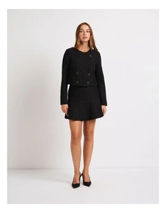 Dance Tonight Tweed Mini Skirt in Black