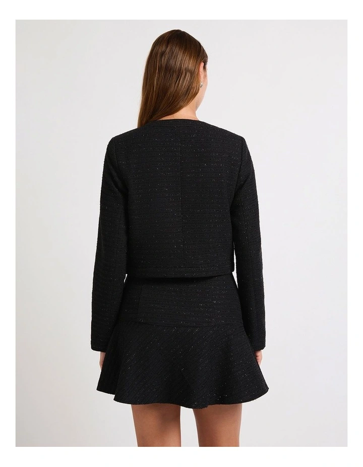 Dance Tonight Tweed Mini Skirt in Black image 3