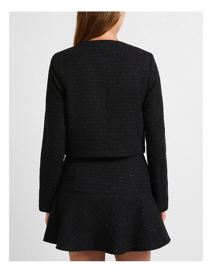Dance Tonight Tweed Mini Skirt in Black image 3