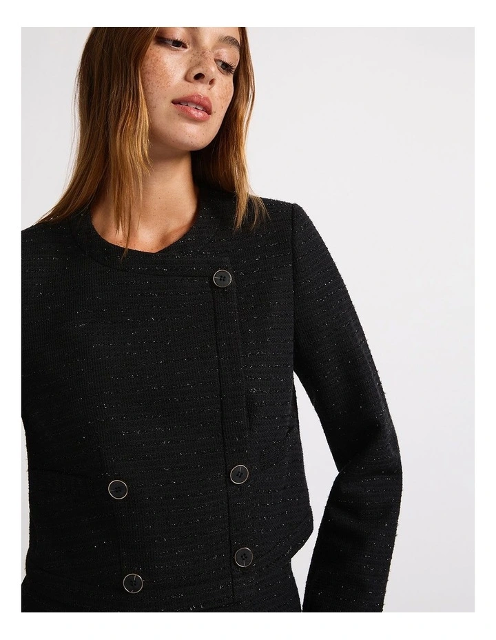 Dance Tonight Tweed Mini Skirt in Black image 4