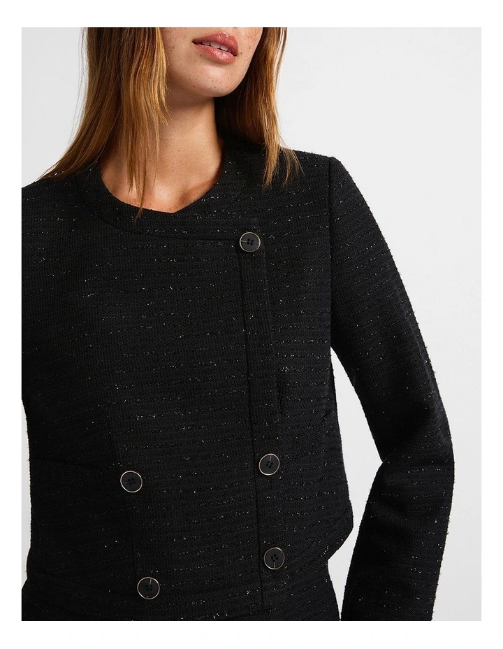 Dance Tonight Tweed Mini Skirt in Black image 4