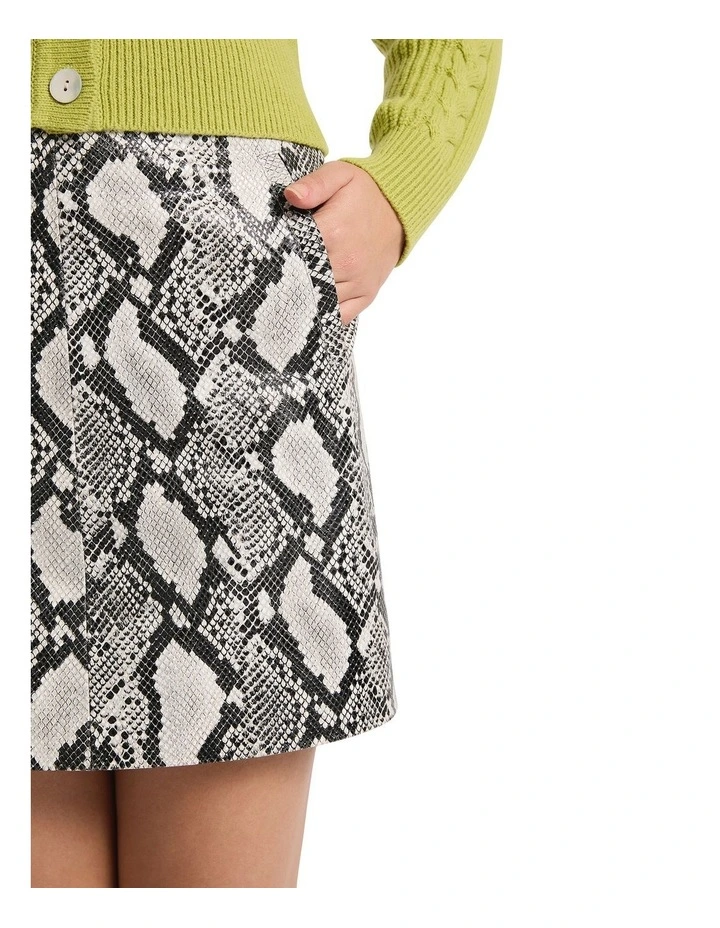 Indy Leather Mini Skirt in Snake image 3