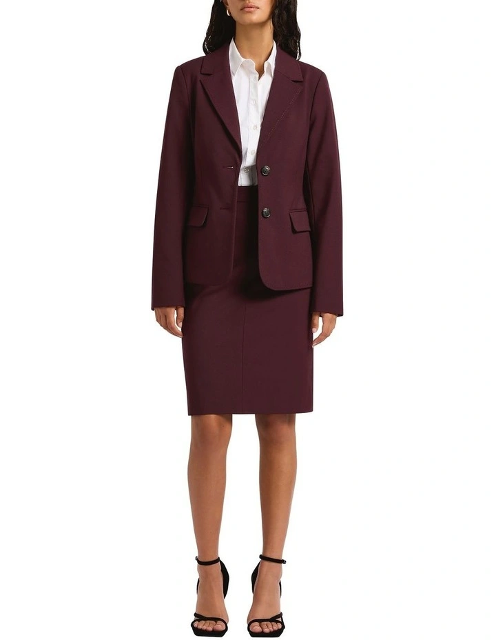 Bordeaux Pencil Midi Skirt in Wine image 1