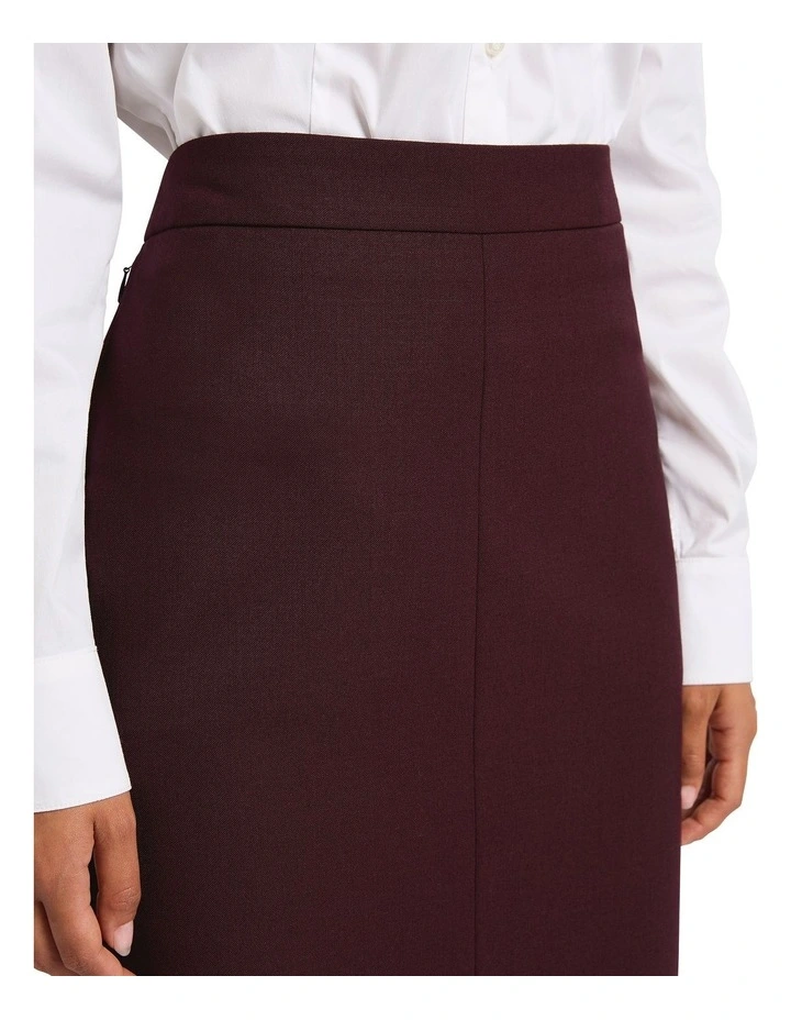 Bordeaux Pencil Midi Skirt in Wine image 4
