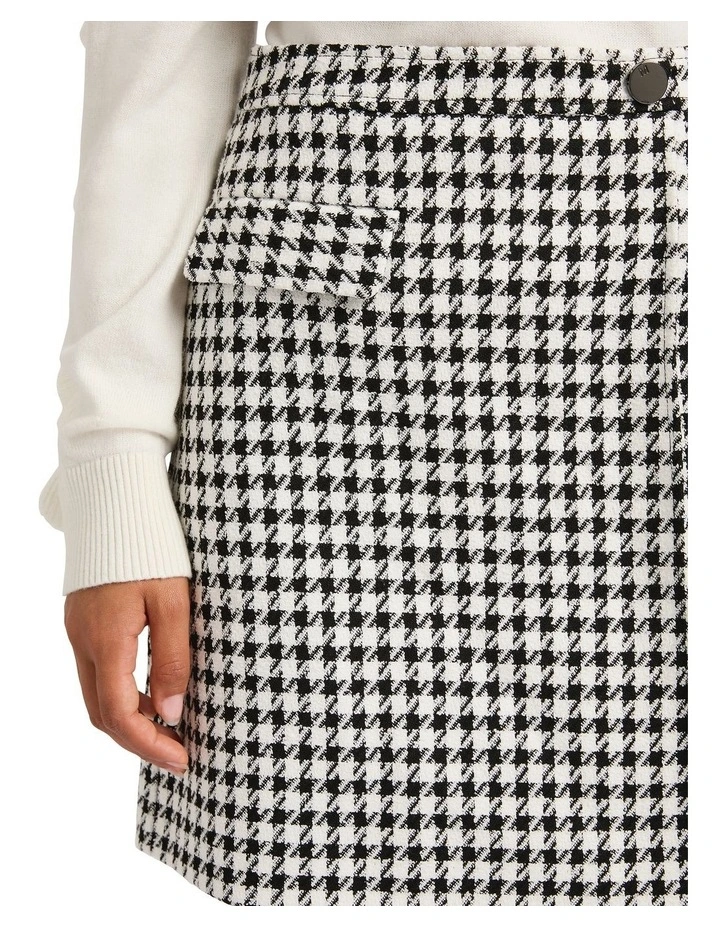 Margaret Dogtooth Mini Skirt in Black/White image 3