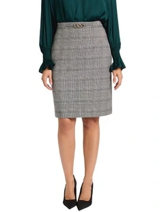 Love Maze Pencil Midi Skirt in Black/White