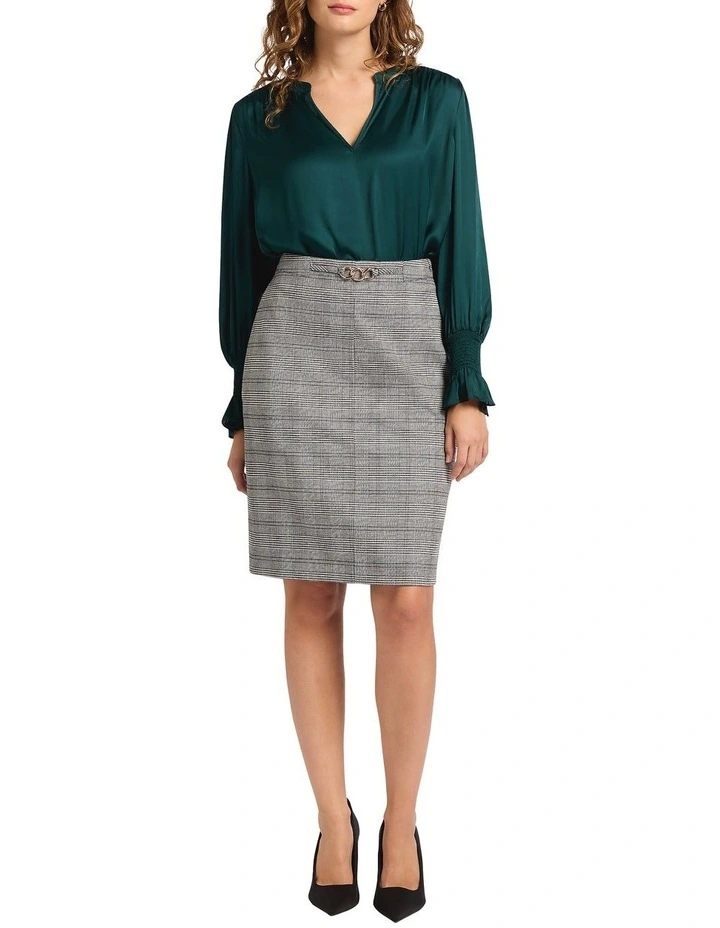Love Maze Pencil Midi Skirt in Black/White image 3