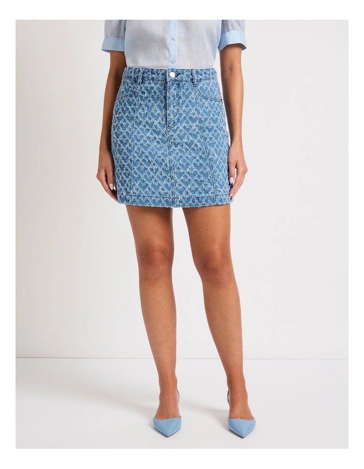 Never Ever Denim Skirt in Indigo image 2