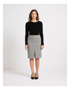 Shania Pencil Skirt in Black/White