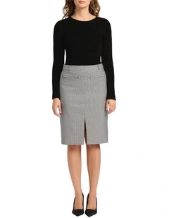 Shania Pencil Skirt in Black/White
