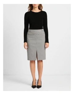 Shania Pencil Skirt in Black/White