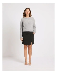 Louvre Mini Skirt in Caviar Charcoal