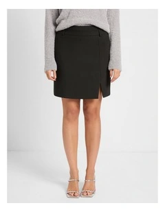 Louvre Mini Skirt in Caviar Charcoal