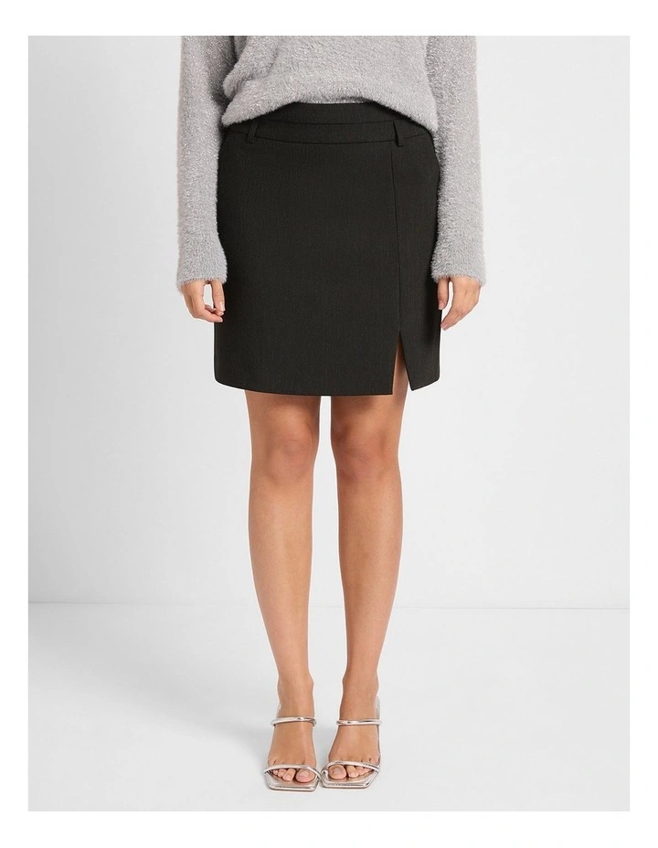 Louvre Mini Skirt in Caviar Charcoal image 1