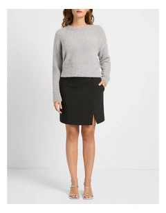 Louvre Mini Skirt in Caviar Charcoal