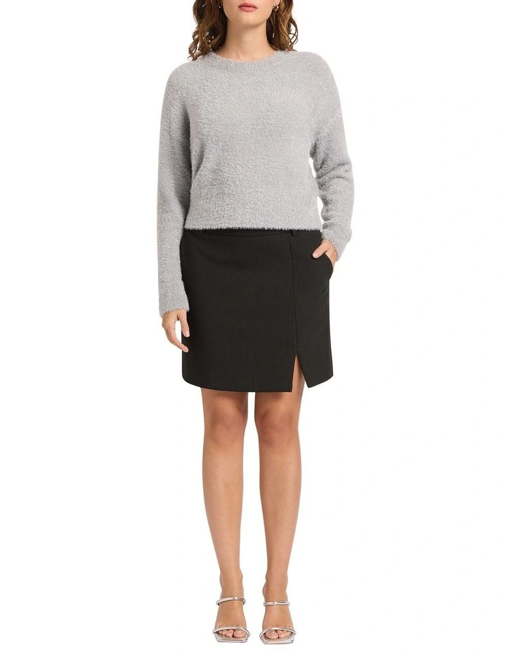 Louvre Mini Skirt in Caviar Charcoal image 1
