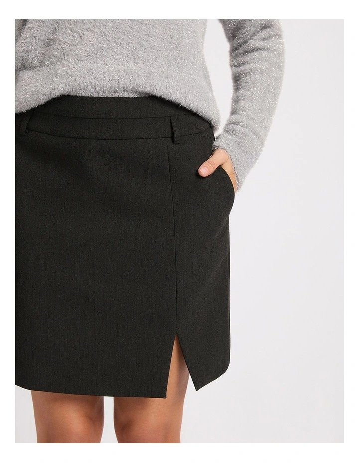 Louvre Mini Skirt in Caviar Charcoal image 3