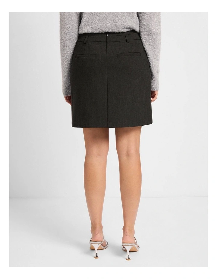 Louvre Mini Skirt in Caviar Charcoal image 3