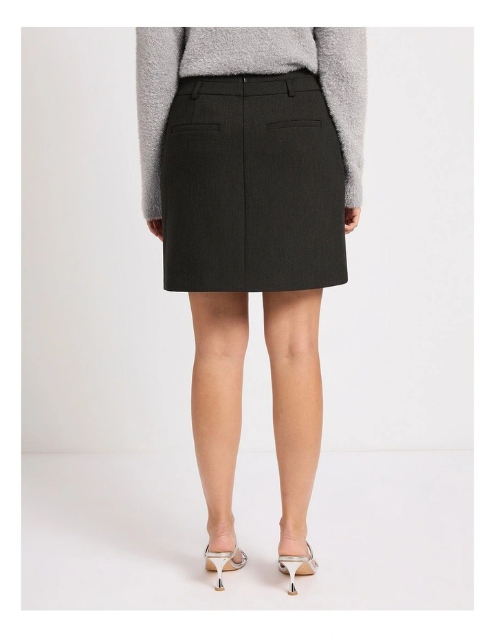 Louvre Mini Skirt in Caviar Charcoal image 4