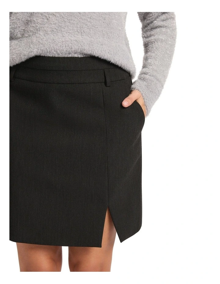 Louvre Mini Skirt in Caviar Charcoal image 4