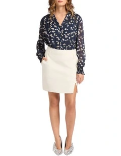 Shani Felted Wool Skirt in Ivory Sparkle