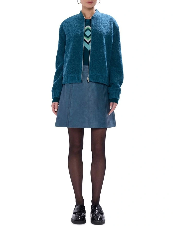 Herbie Leather Skirt in Teal image 1
