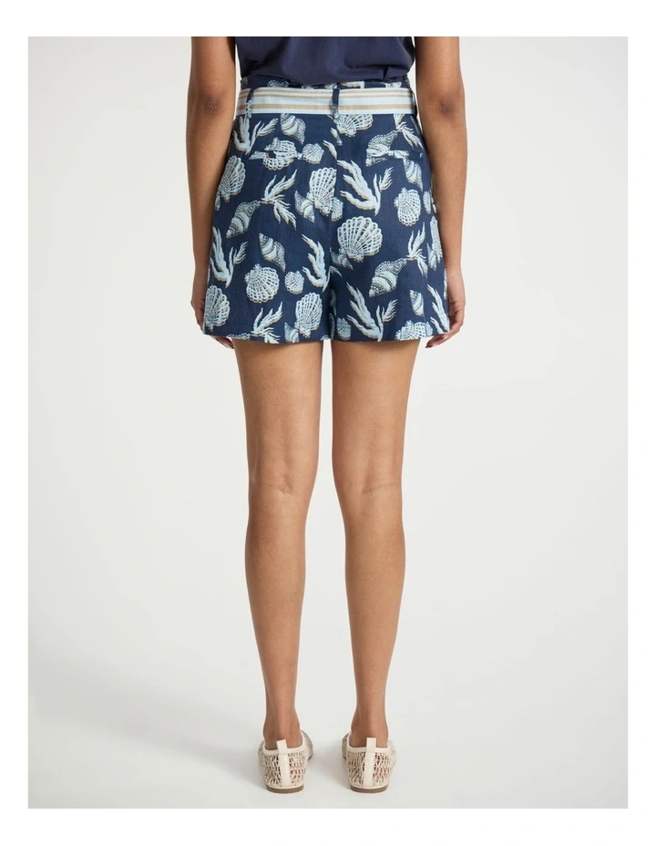 Shell The One Linen Short in Navy Multi image 3