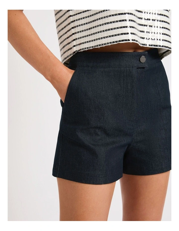 Tate Smart Denim Short in Indigo image 4