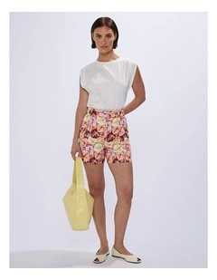 Plant Touch This Linen Short in Pink Multi