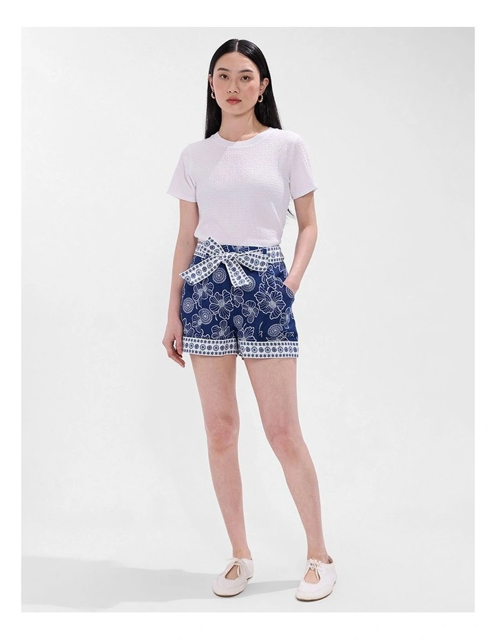 Jackson Linen Short in Blue Multi image 2