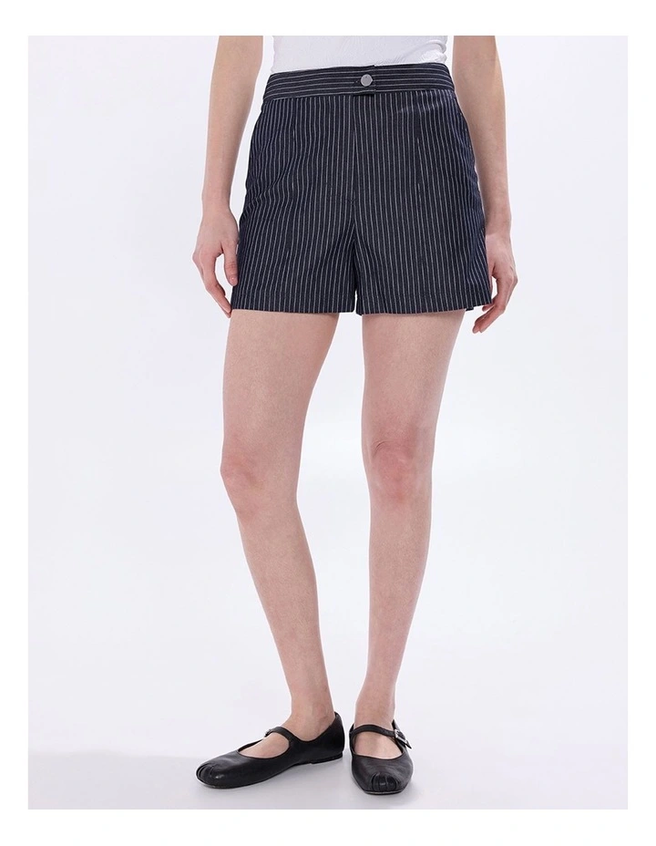 Spencer Smart Denim Short in Navy Stripe image 2