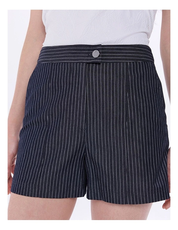 Spencer Smart Denim Short in Navy Stripe image 3