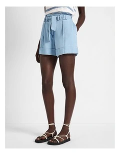 Pump It Up Shorts in Washed Blue